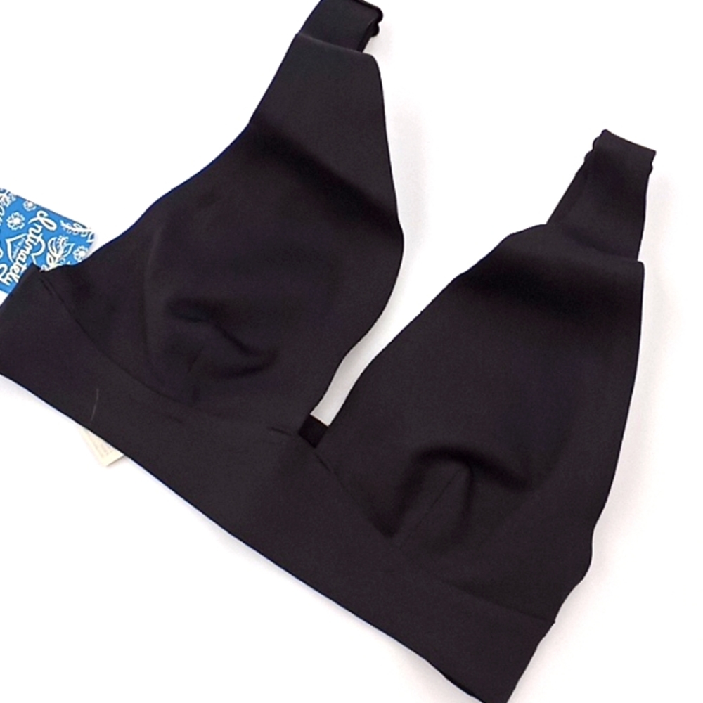 Free People Erin Scuba Neo Plunge Smooth Bralette Black